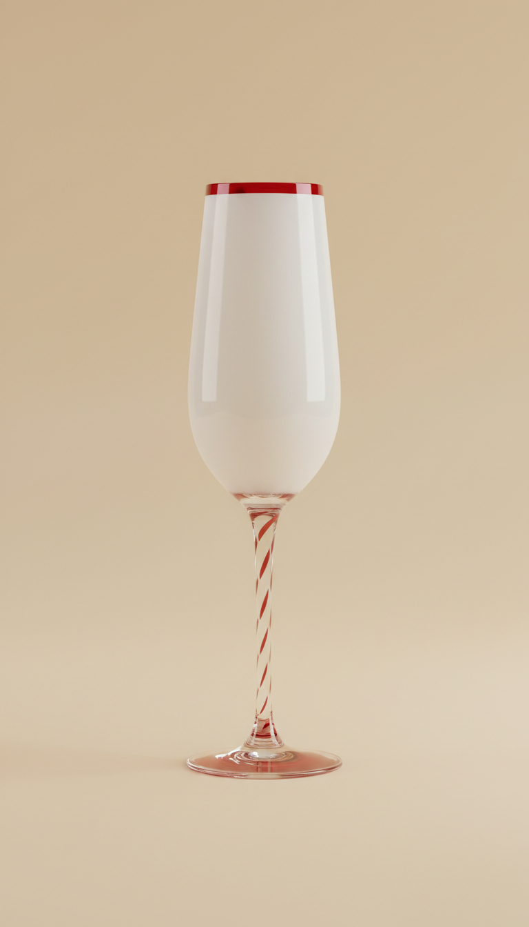 Champagne Flute with Crimson Stem